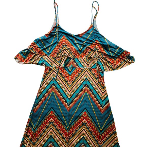 WASABI + MINT Womens Native Aztec Western Print Maxi Dress Size Large - Picture 13 of 13